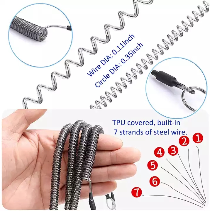 Wire Spring Miss Rope Anti-Lost Rope Guard Rod Rope Thick Sea Fishing ...